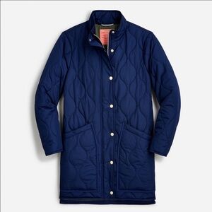 Women’s j crew quilted navy signature puffer jacket size XS